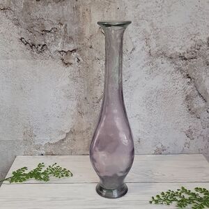 Amythest Art Glass Genie Bottle Made In Spain 16" Tall